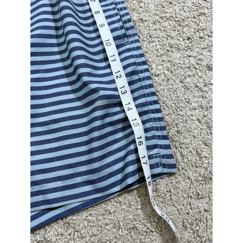 Southern Tide Mens Blue Striped Mesh Swim‎ Trunks Board Beach Fish Shorts Surf L